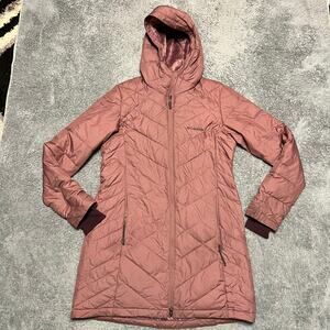Columbia Coat Womens Medium Hooded Omni Heat Long Puffer Jacket Coat Quilted ***